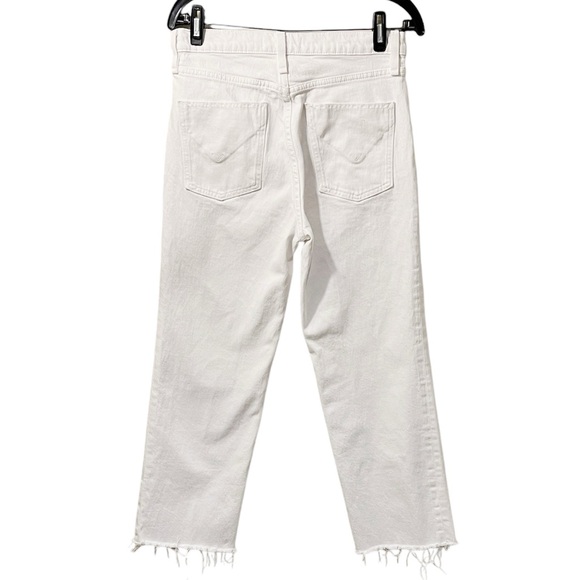 Hudson Remi High-Rise Straight Crop Jean White Raw Hem Size 28 - Picture 4 of 10